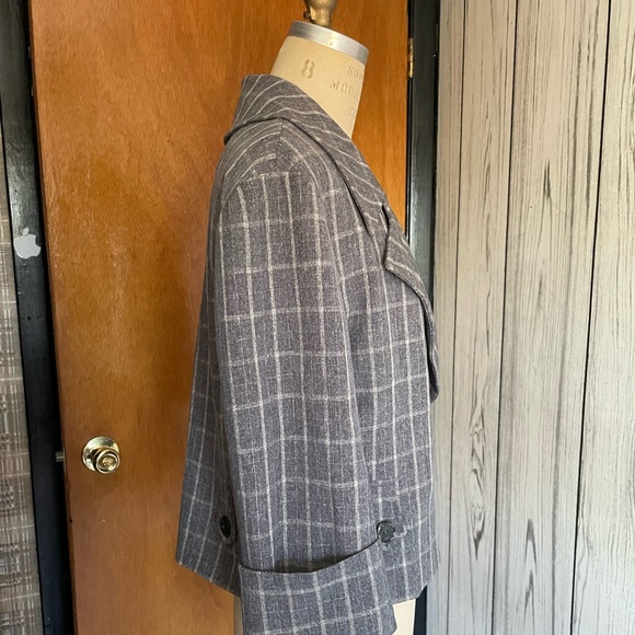 Kensie grey window pane doubled breasted lightweight jacket in size 10 - Picture 10 of 16